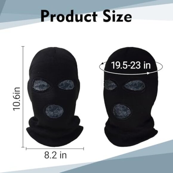 Fleece-Lined Ski Mask Winter Sports Gear Windproof Face Cover Multi-Purpose
